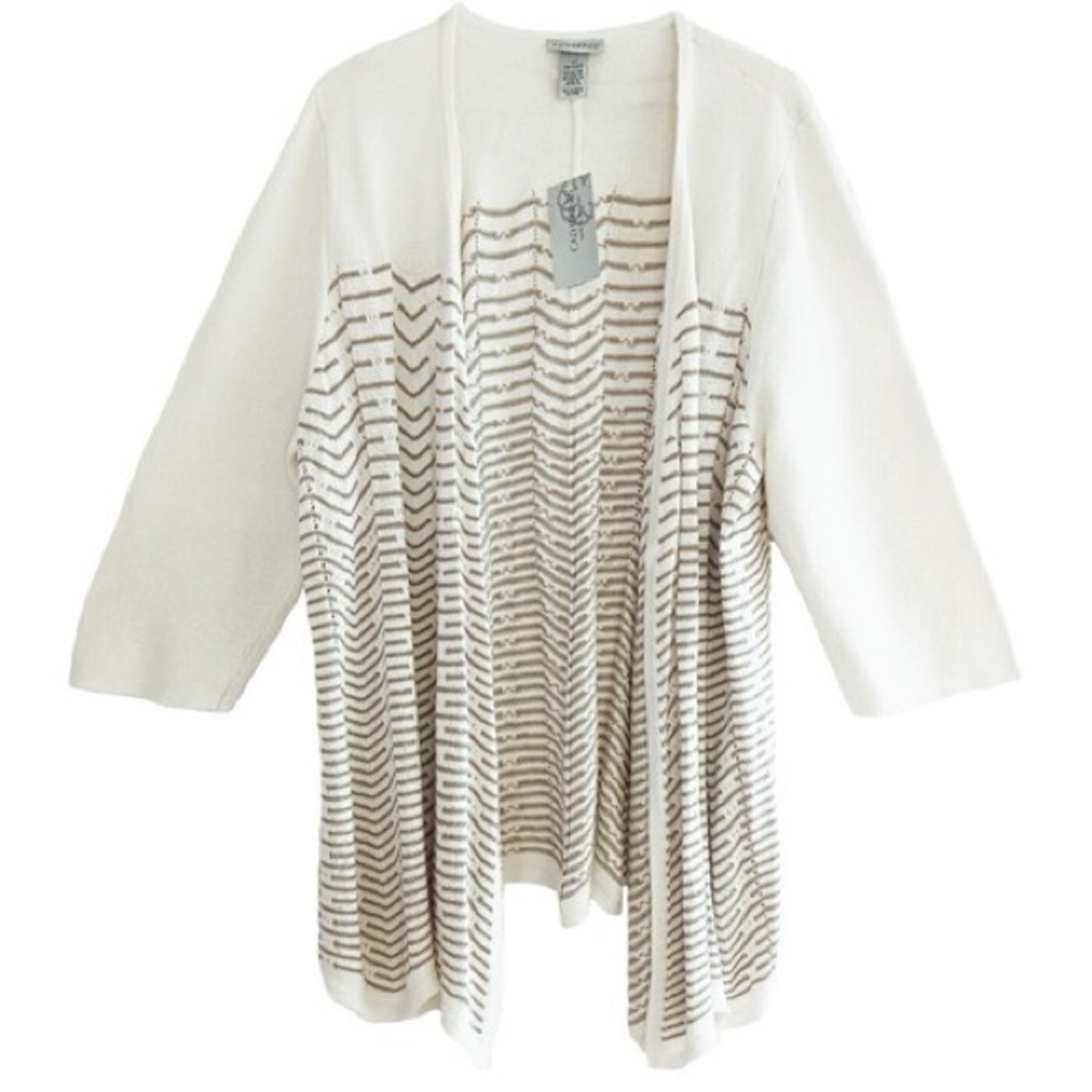 Chico's Creme and Beige Cardigan